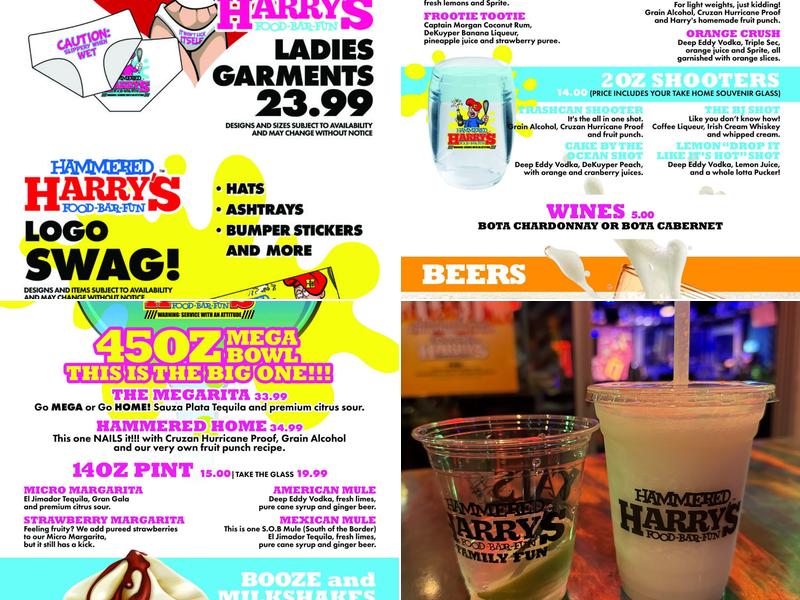 Hammered Harry's Las Vegas Menu