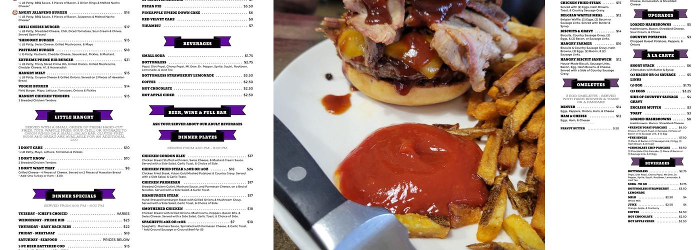 Hangry Solution Menu