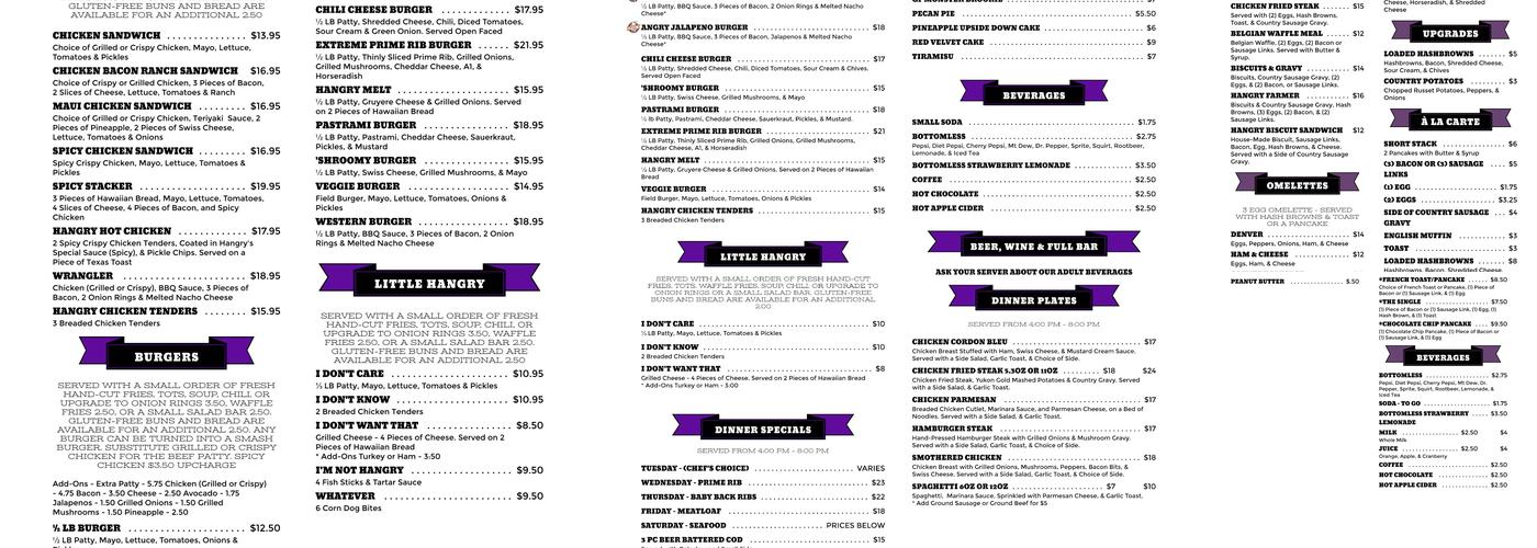Hangry Solution Menu
