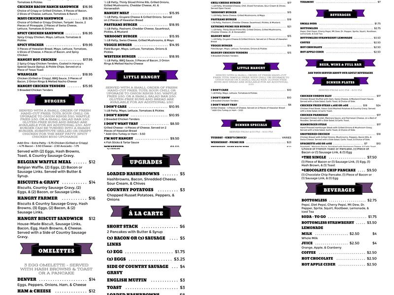 Hangry Solution Menu