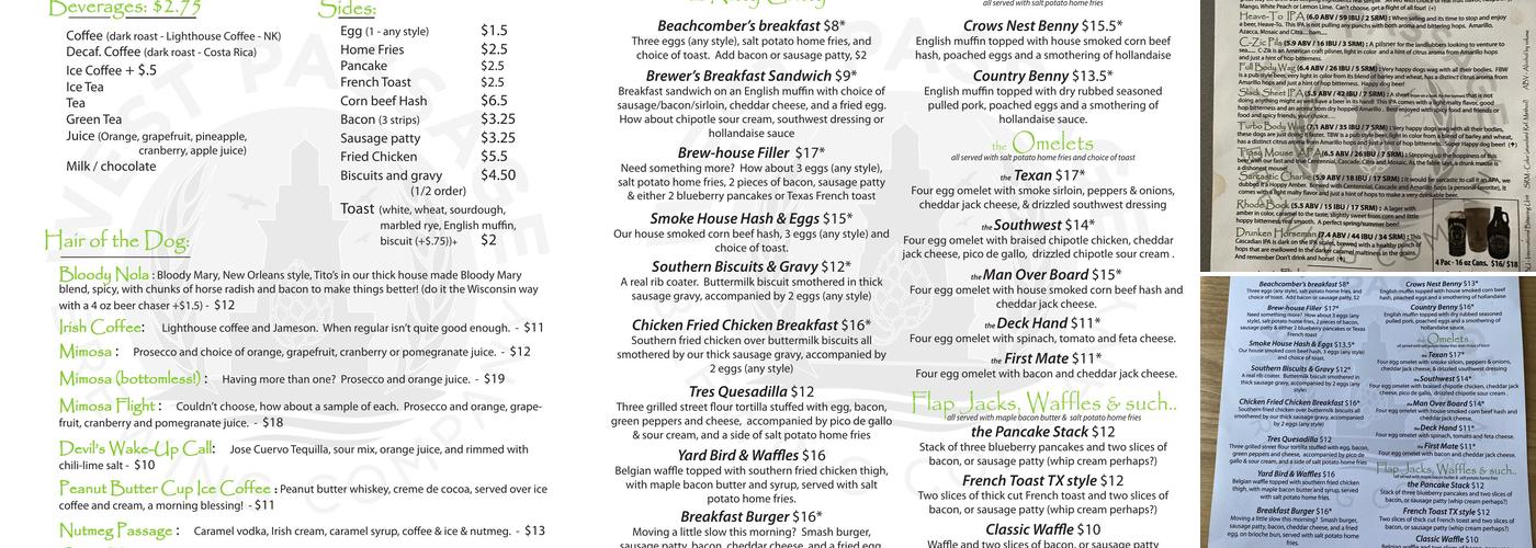 West Passage Brewing Co. Menu