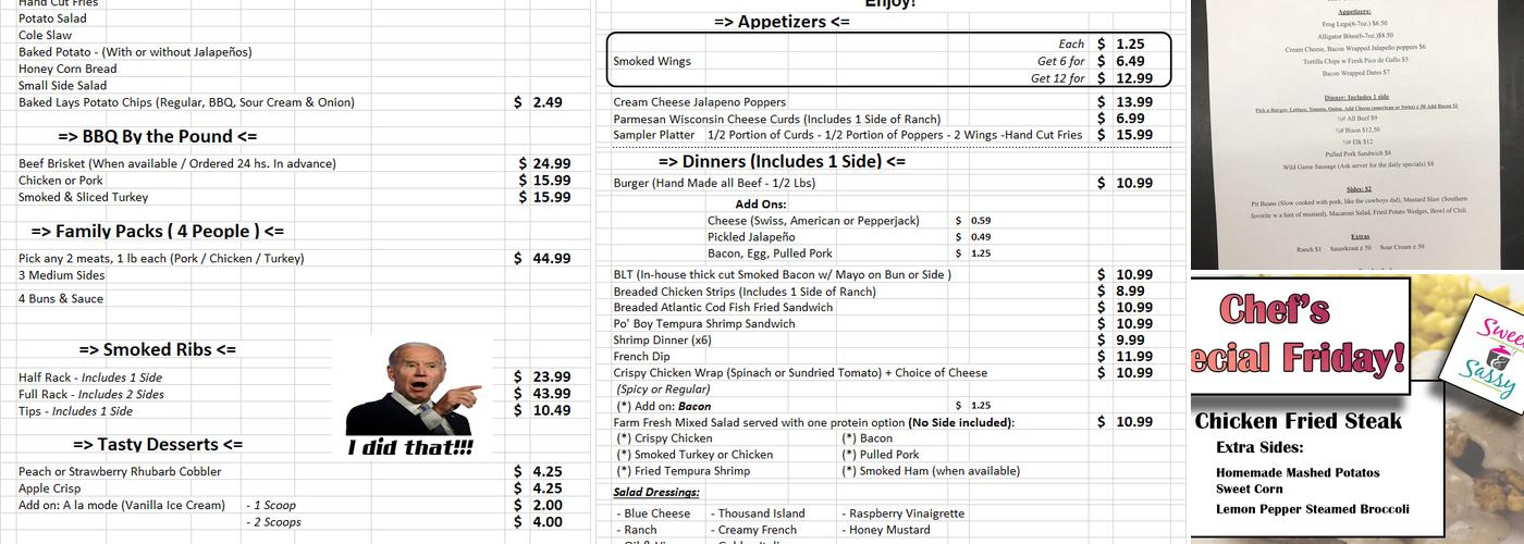 Hat Creek Grill Menu