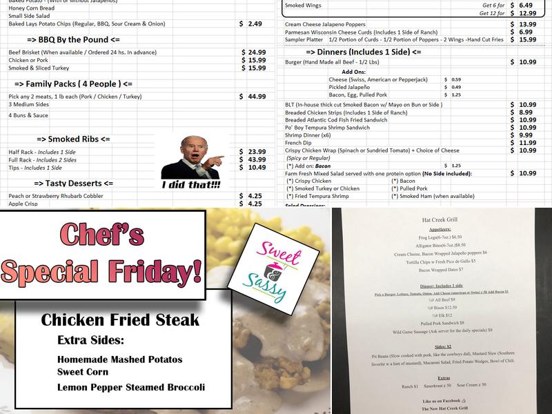Hat Creek Grill Menu