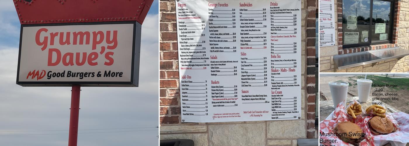 Grumpy Dave's Menu