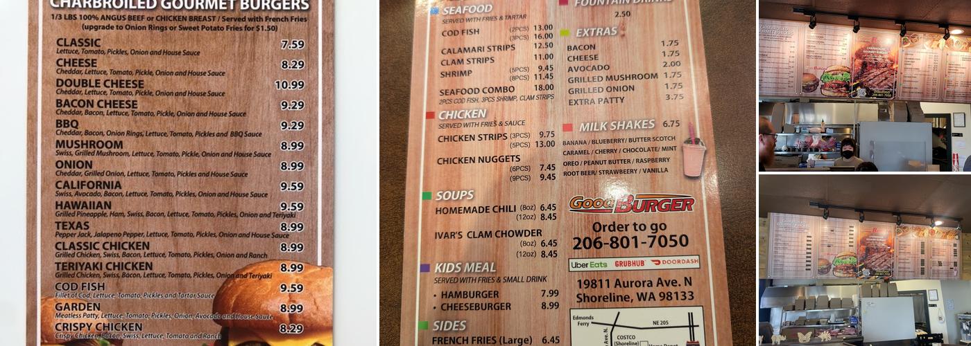 Good Burger Menu