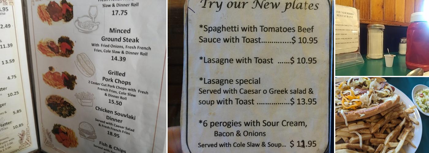 Thunderbird Restaurant Menu