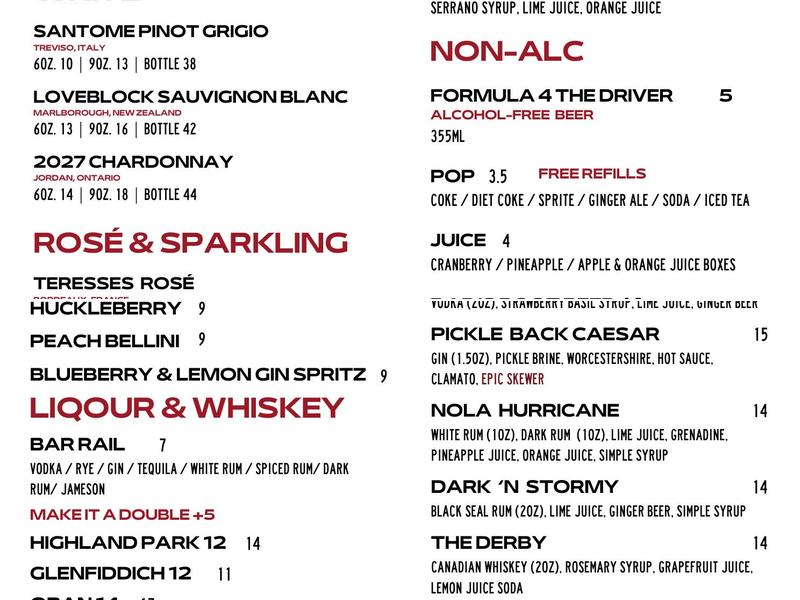 Four Fathers Brewing Co. Menu