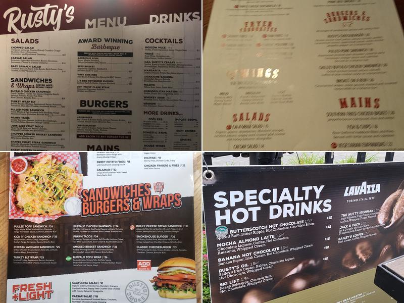 Rusty's at Blue Menu