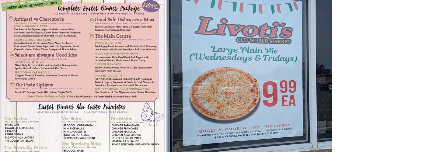 Livoti's Old World Market Menu