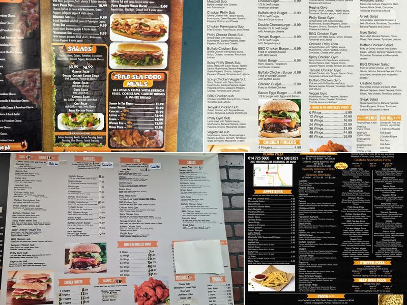 Castello Pizza Menu