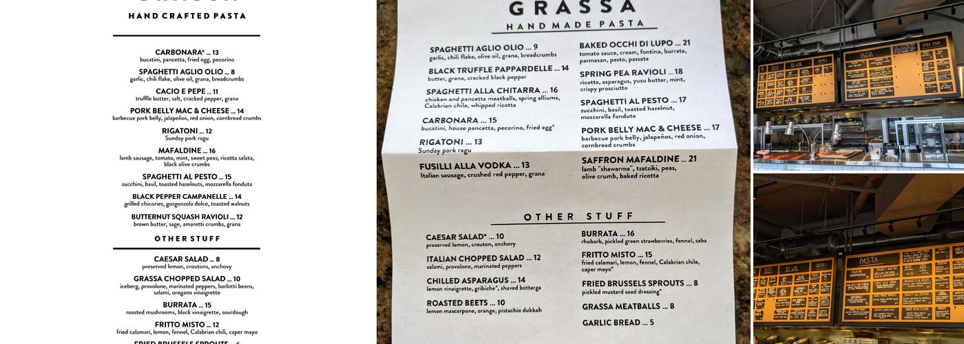Grassa Menu
