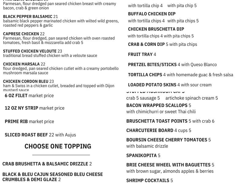 Italian Civic Club Menu