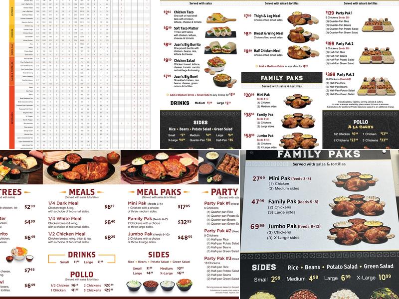 Juan Pollo Menu