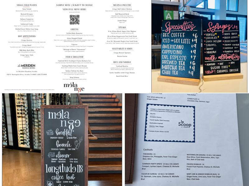 Longitude 118 Menu