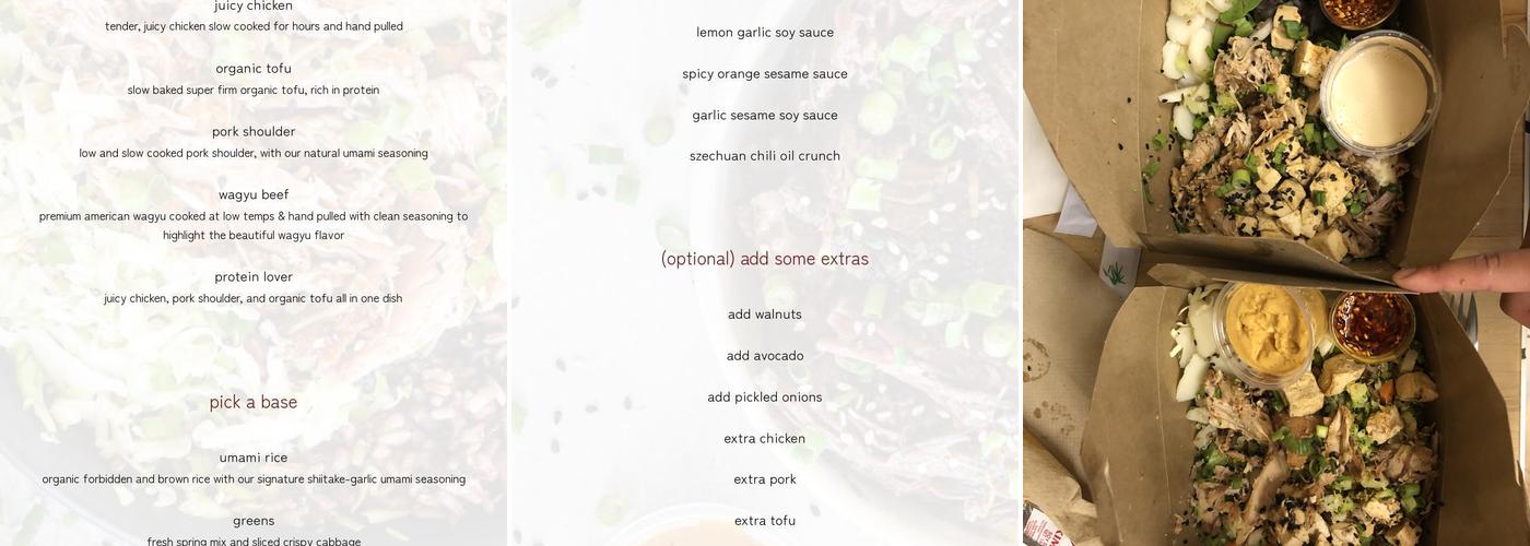 Umami Express Menu