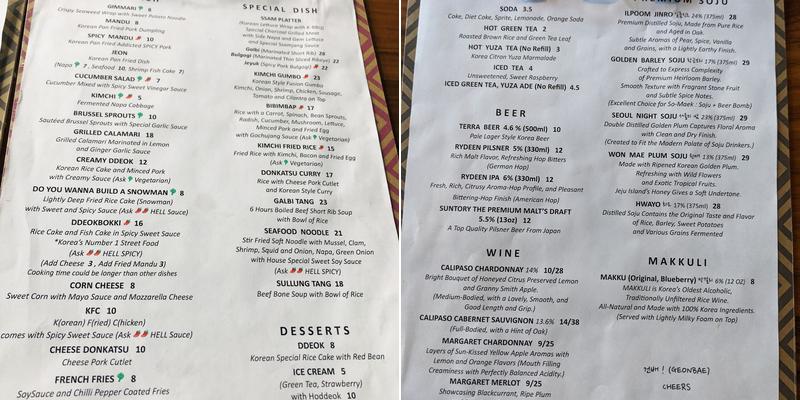 Maru kitchen Menu