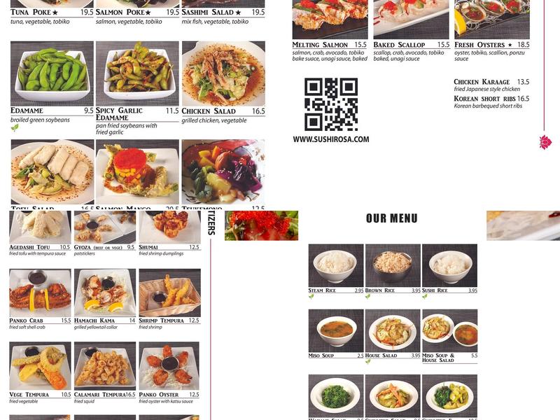 Sushi Rosa Menu
