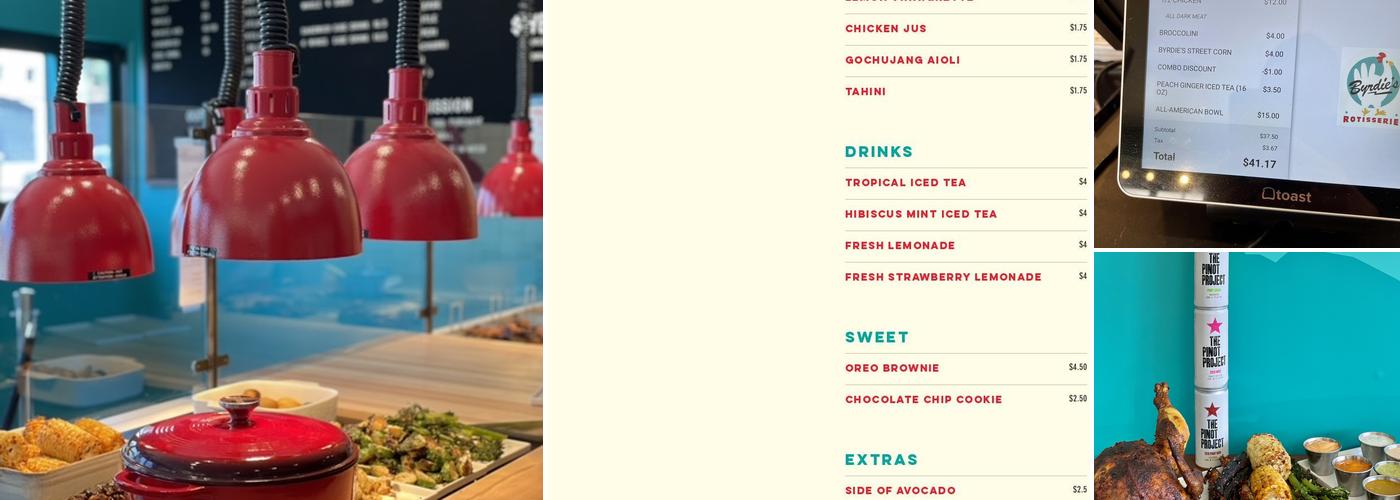 Byrdie's Rotisserie by Bacari Menu