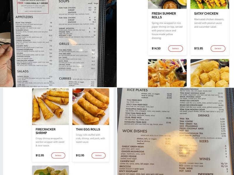 MOOM 48 THAI Menu