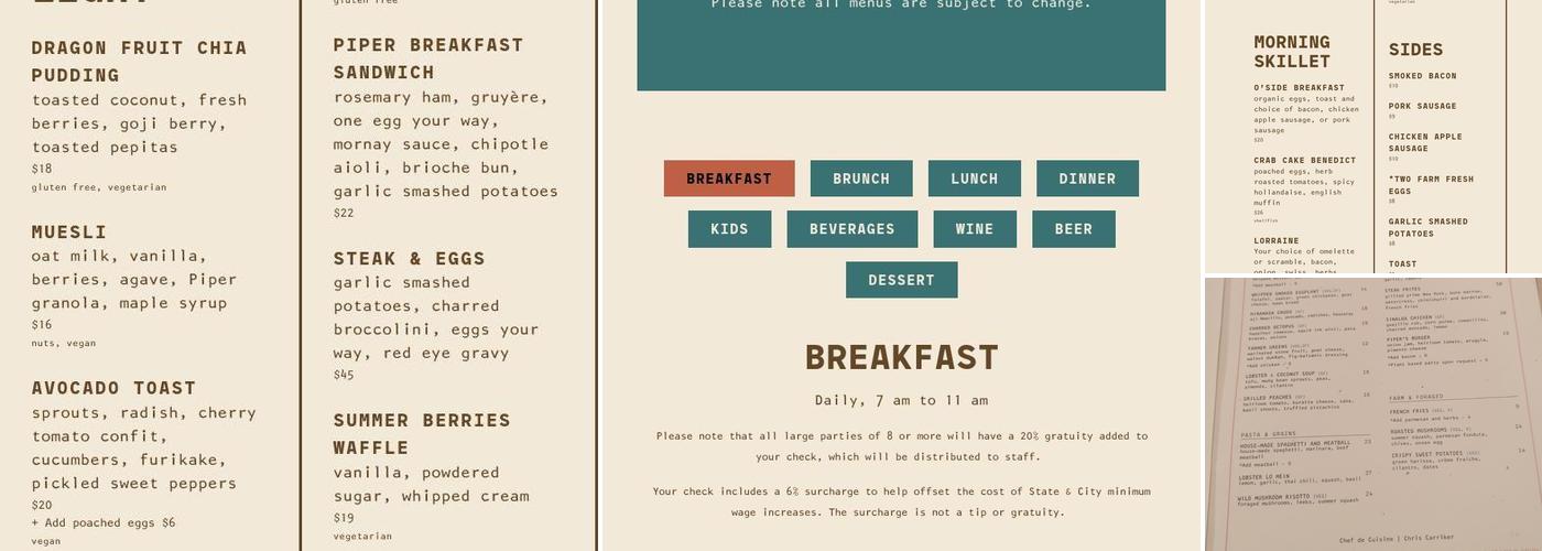 Piper Menu