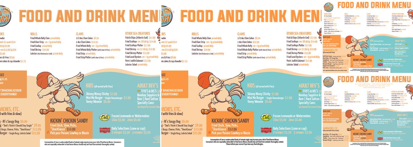 N.O. BAR CLAM SHACK Menu