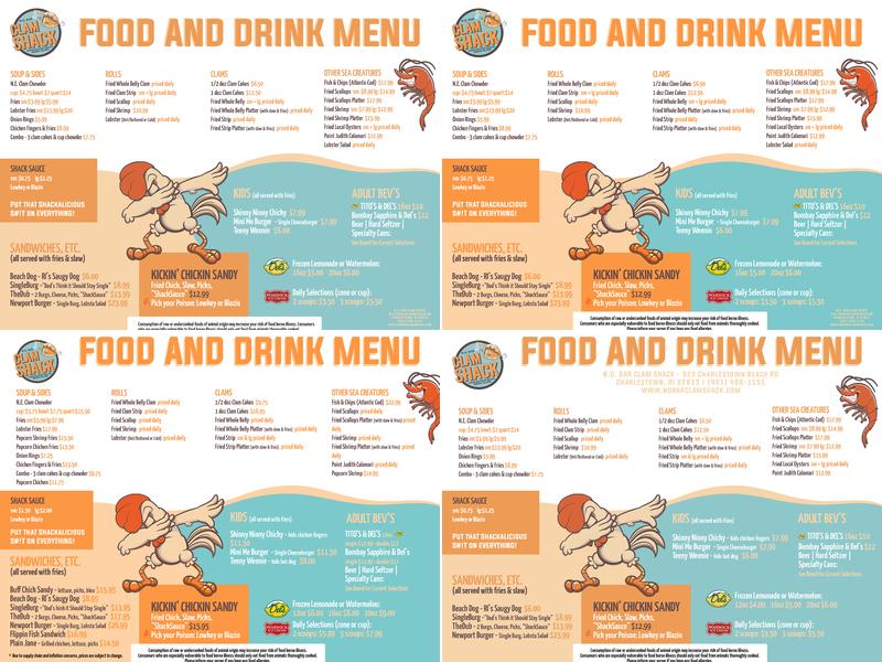 N.O. BAR CLAM SHACK Menu