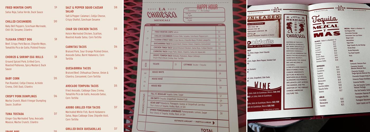 La Chinesca Menu