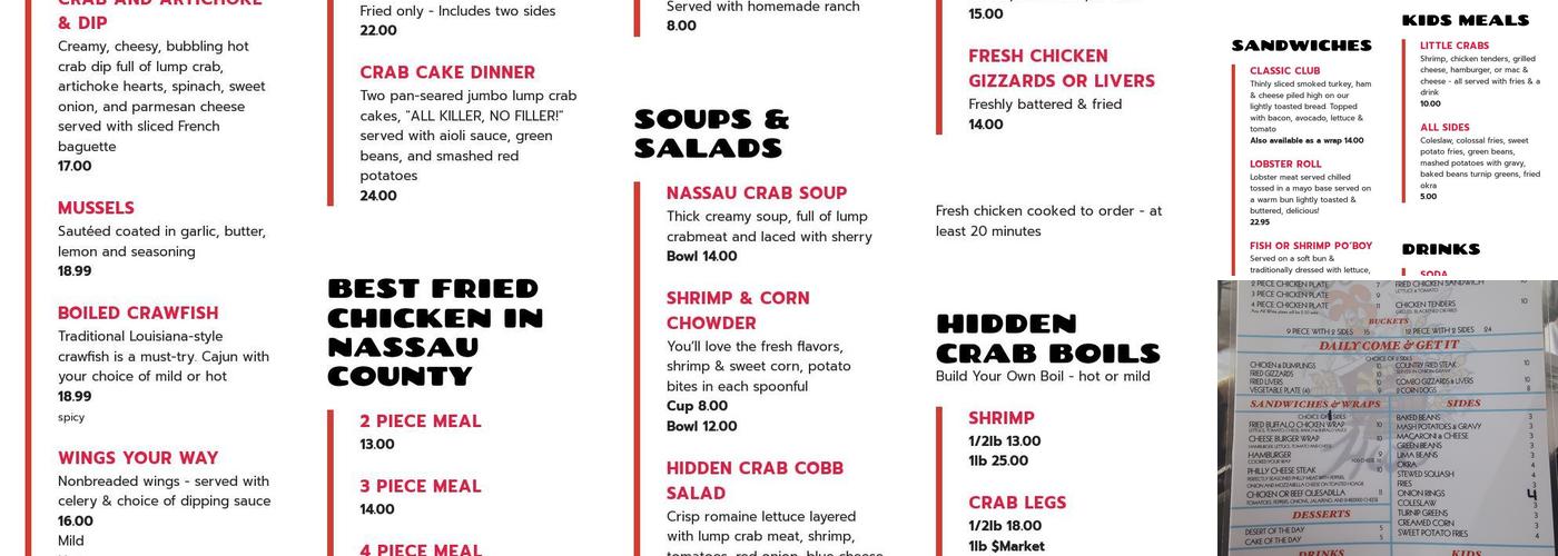The Hidden Crab Menu