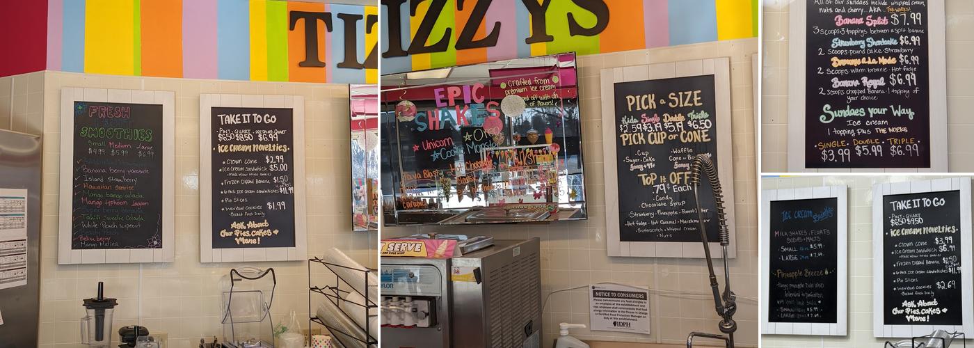 Tizzys Treats & Eats Menu