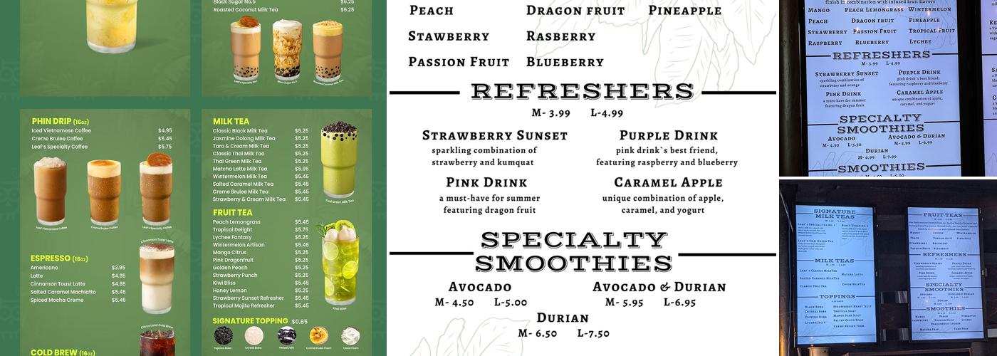 Leaf Teahouse Menu