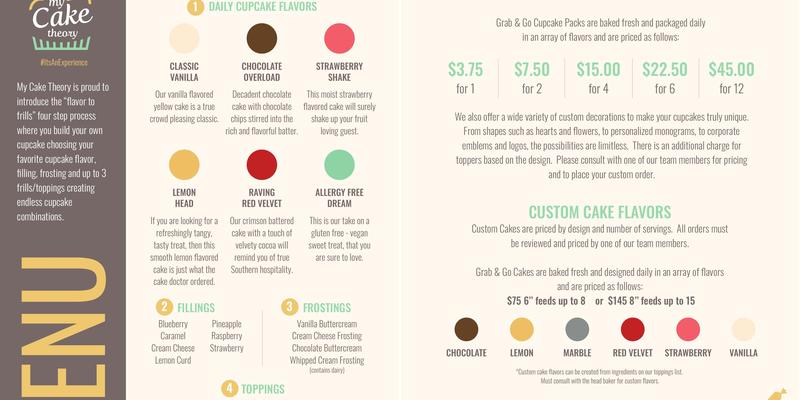My Cake Theory Menu