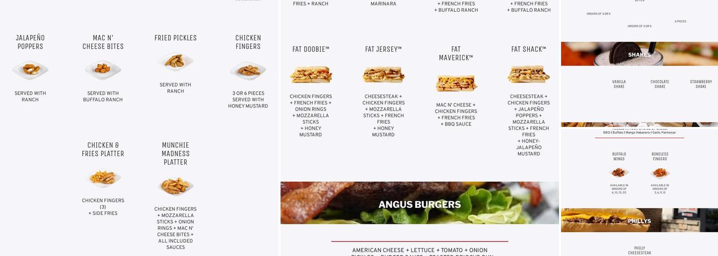 Fat Shack Menu