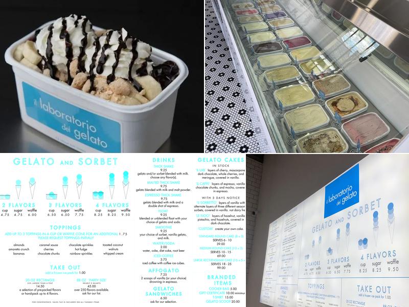 il laboratorio del gelato Menu