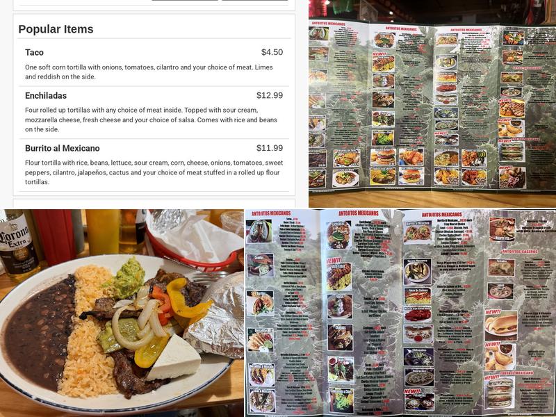 El Mexicano Restaurante & Café Inc 3 Menu