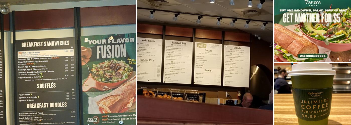 Panera Bread Menu