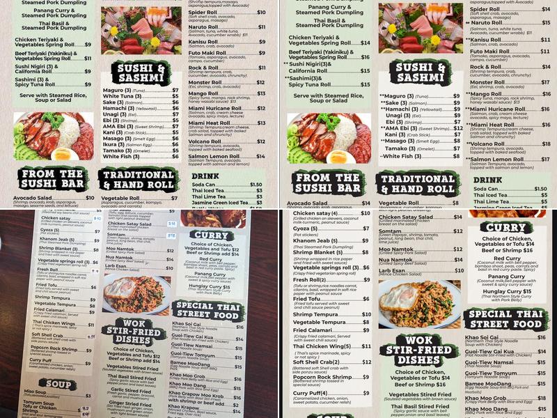 Pinto Sushi Thai Kitchen Menu
