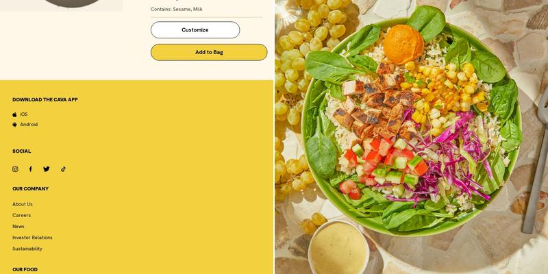 CAVA Menu