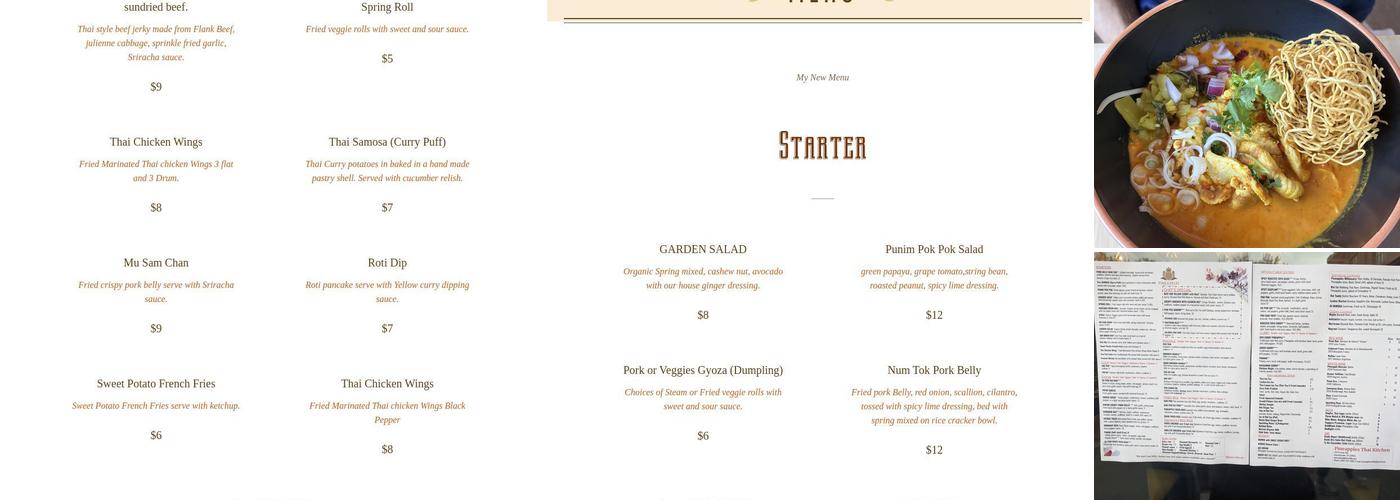 Pineapples Thai Kitchen Menu