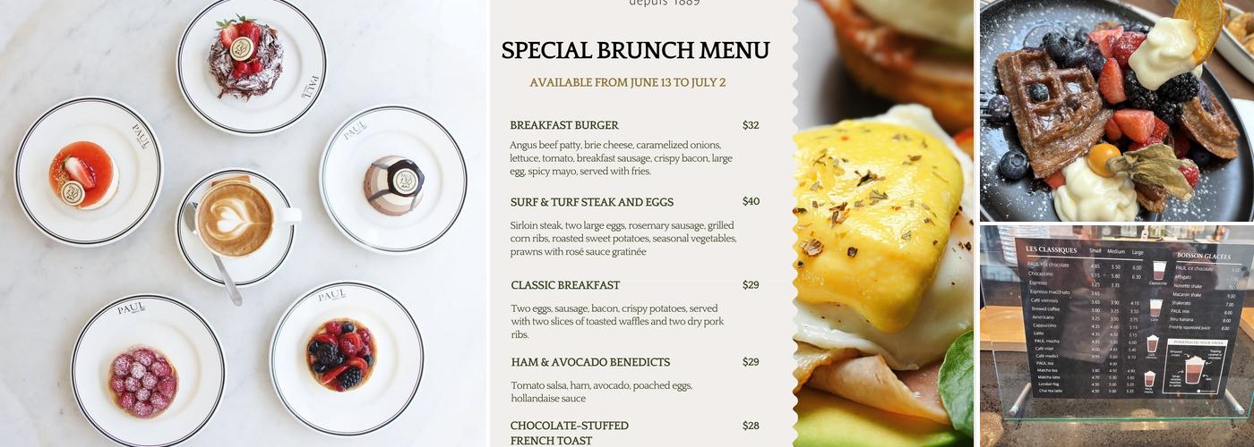 Paul Restaurant, Café and Bakery Menu