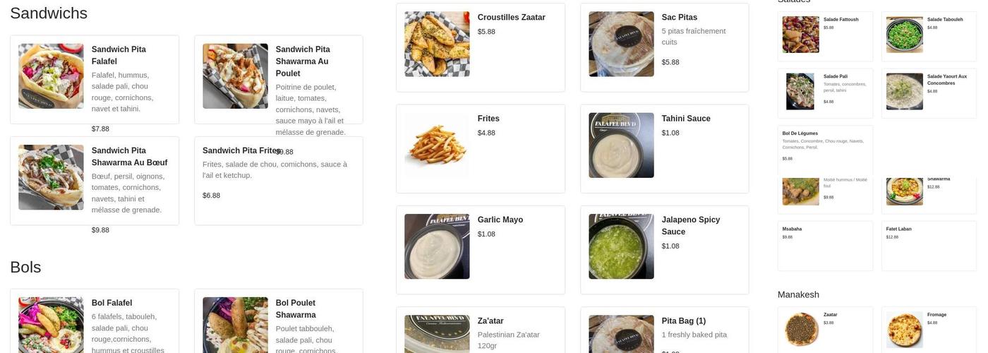 Falafel Blvd Menu