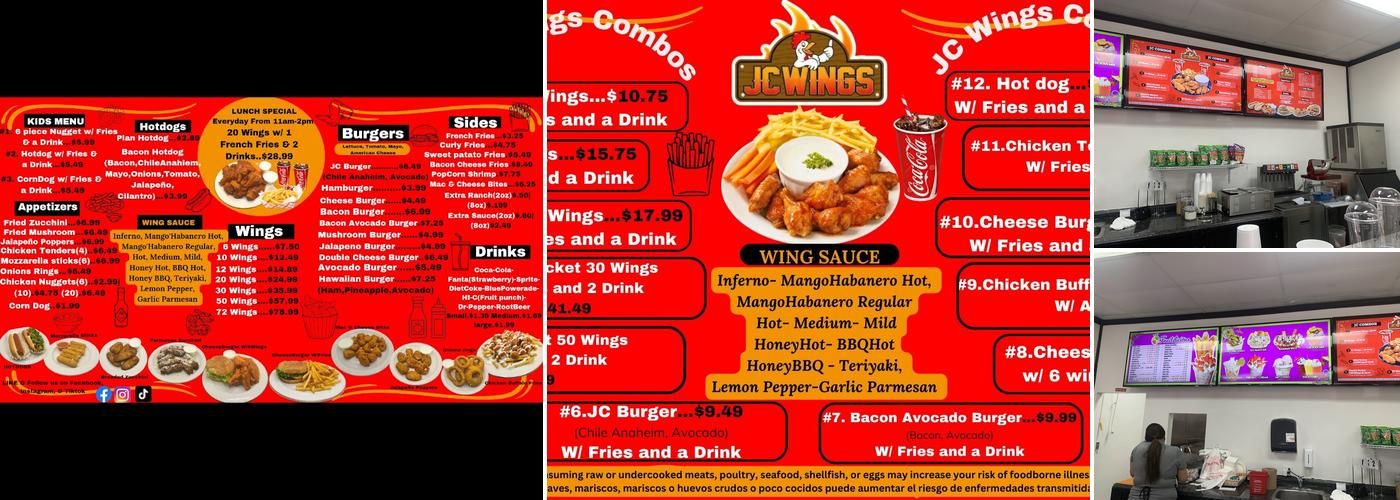 JC Wings Menu