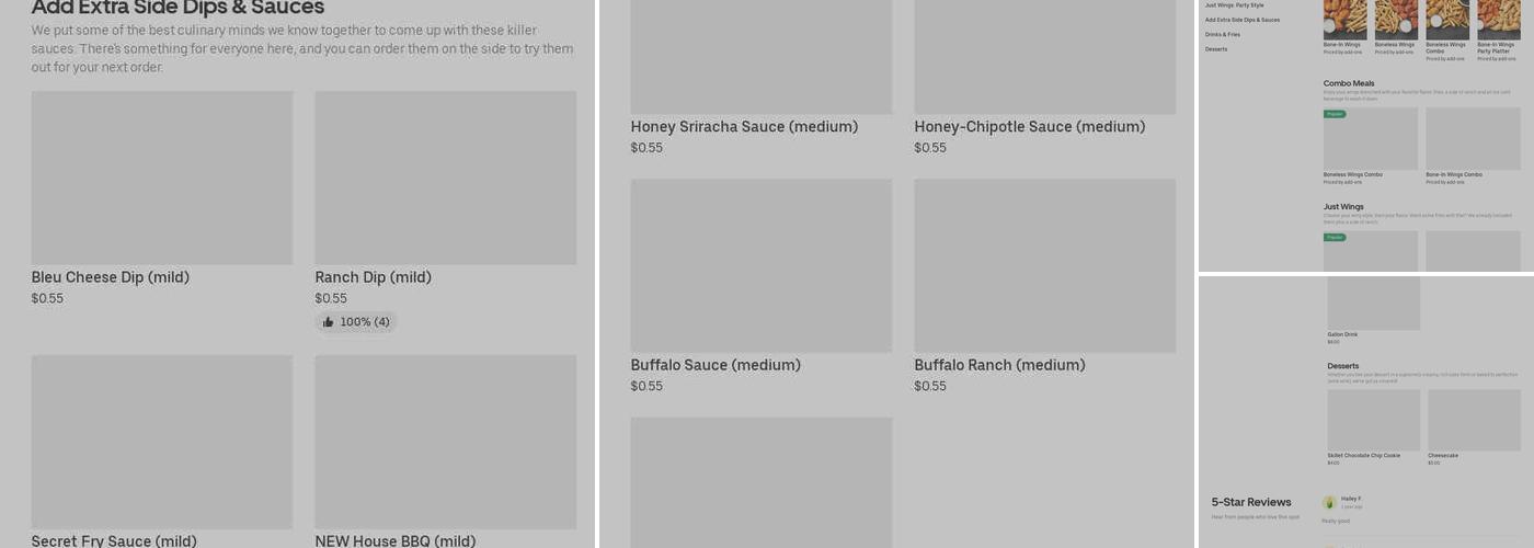 It's Just Wings Menu