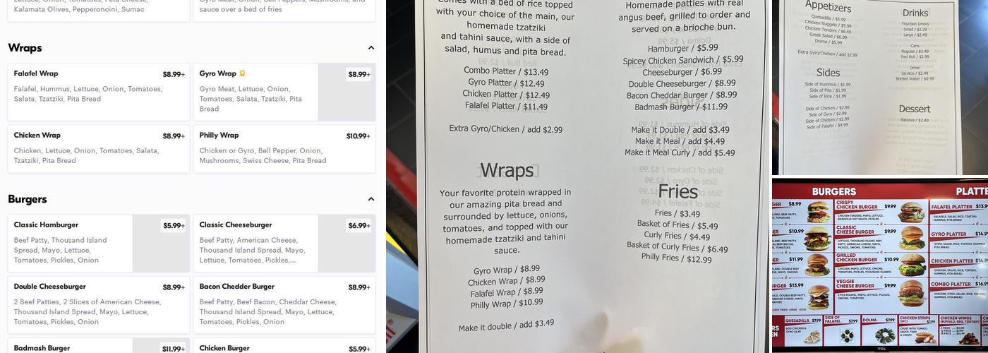 FalafelCorner Menu