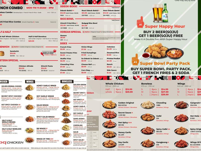bb.q chicken Fullerton Menu