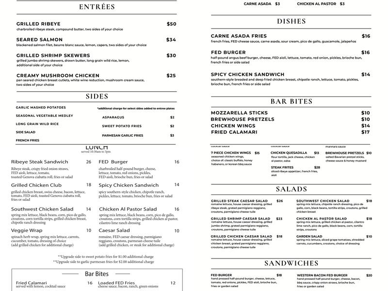 FED Menu
