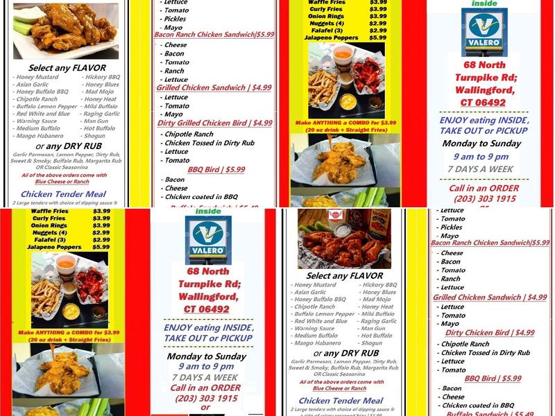 1 STOP WINGS Menu