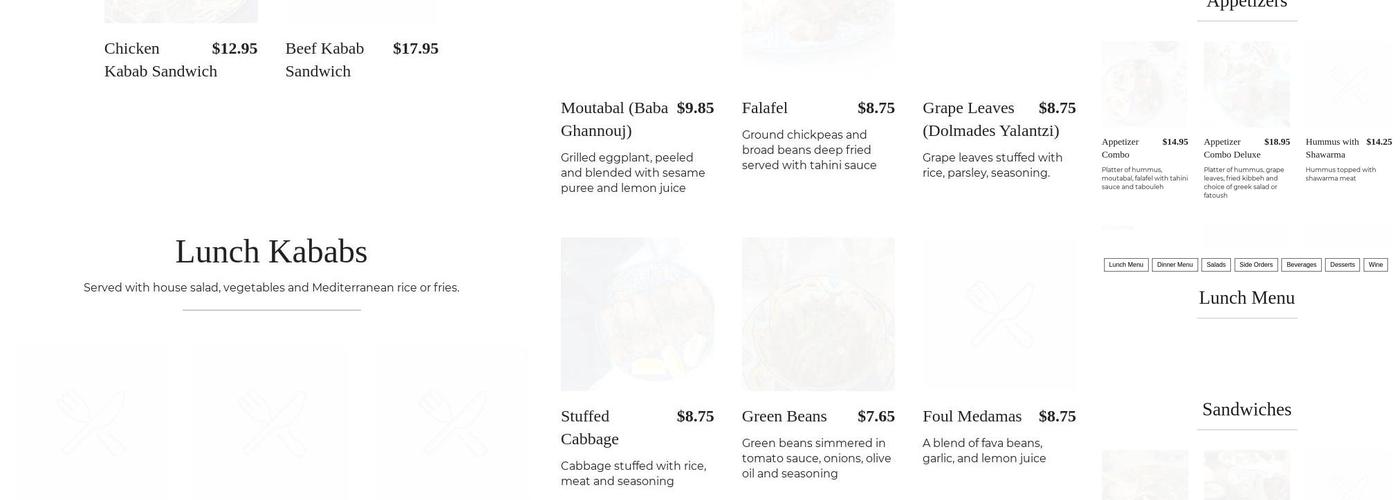 Maroosh Menu