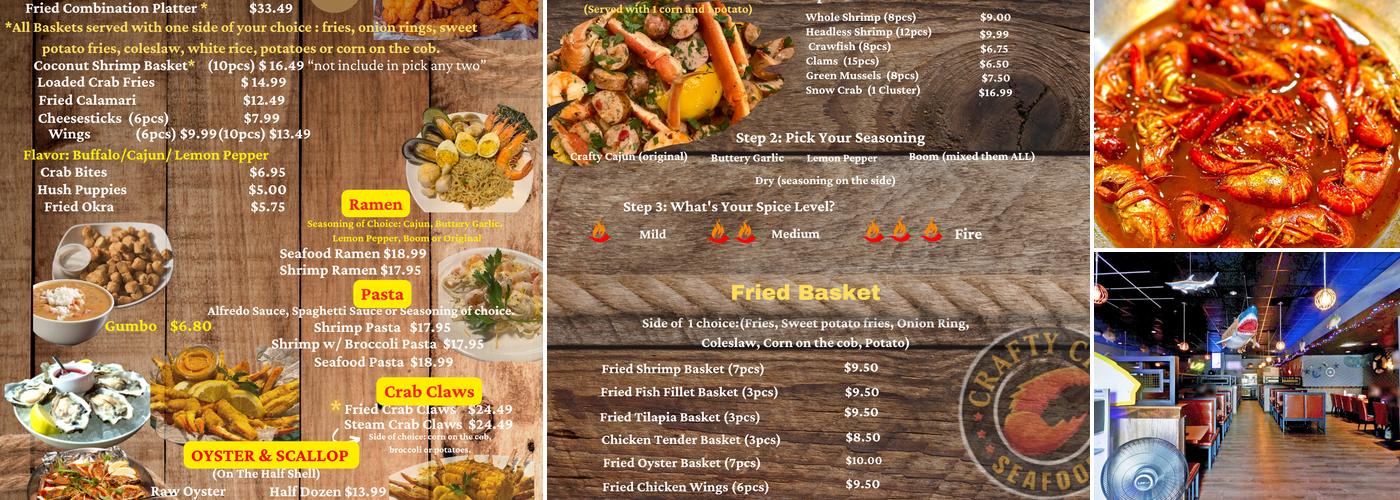 CRAFTY CRAB Menu