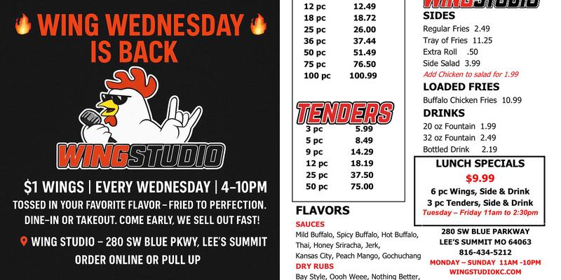 Wing Studio Menu