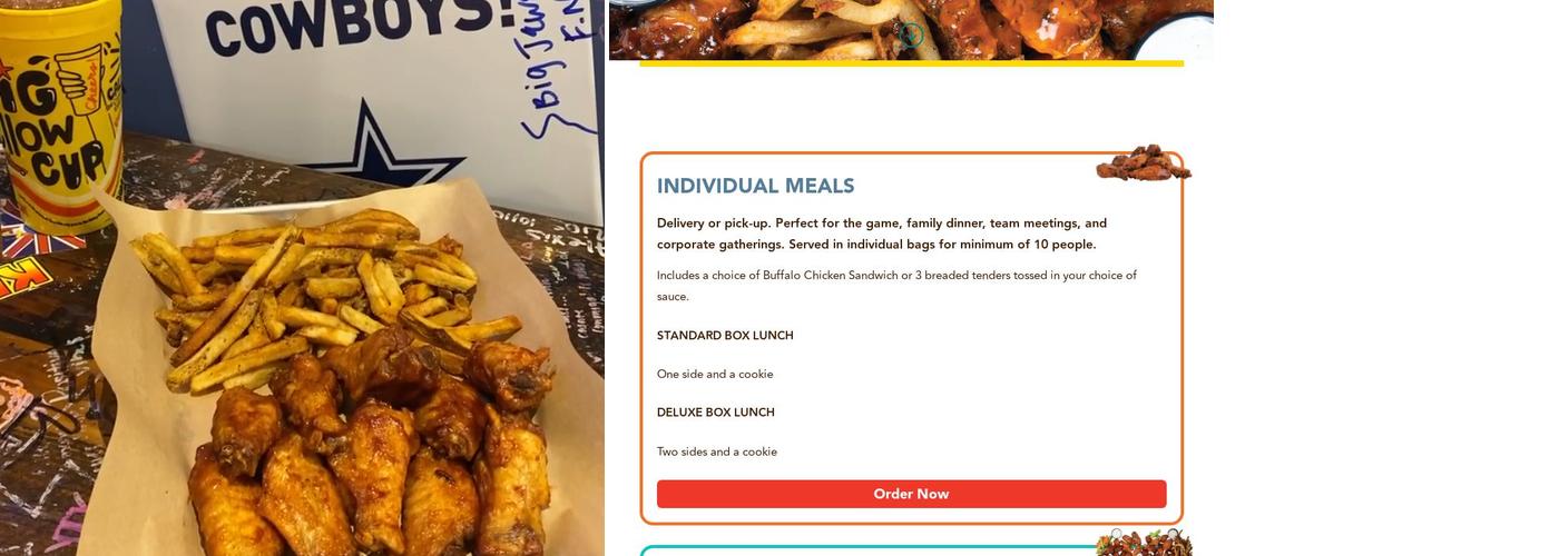 Wing Boss Menu